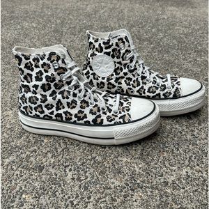 Cheetah Print Platform Converse